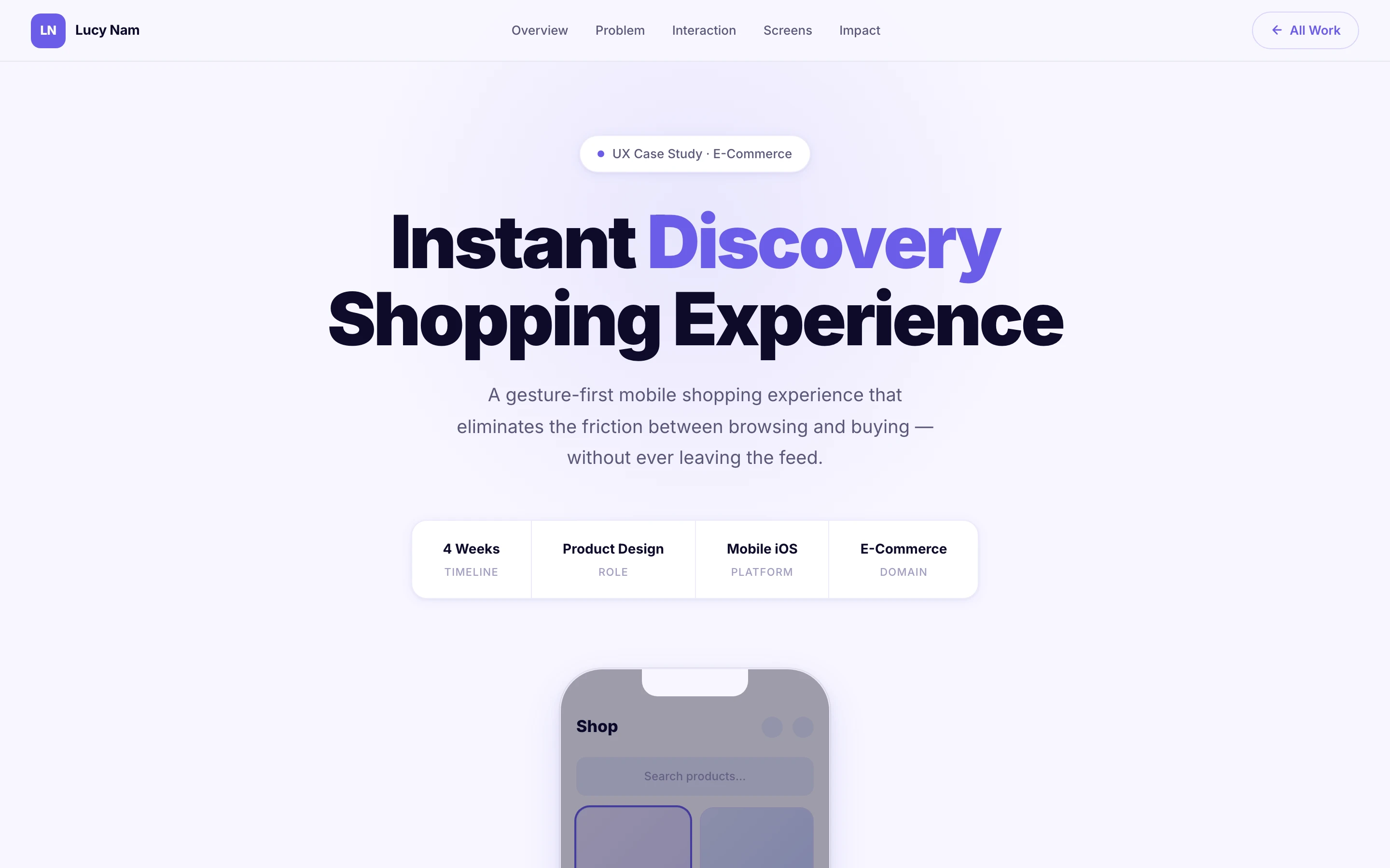Instant Discovery Shopping Experience